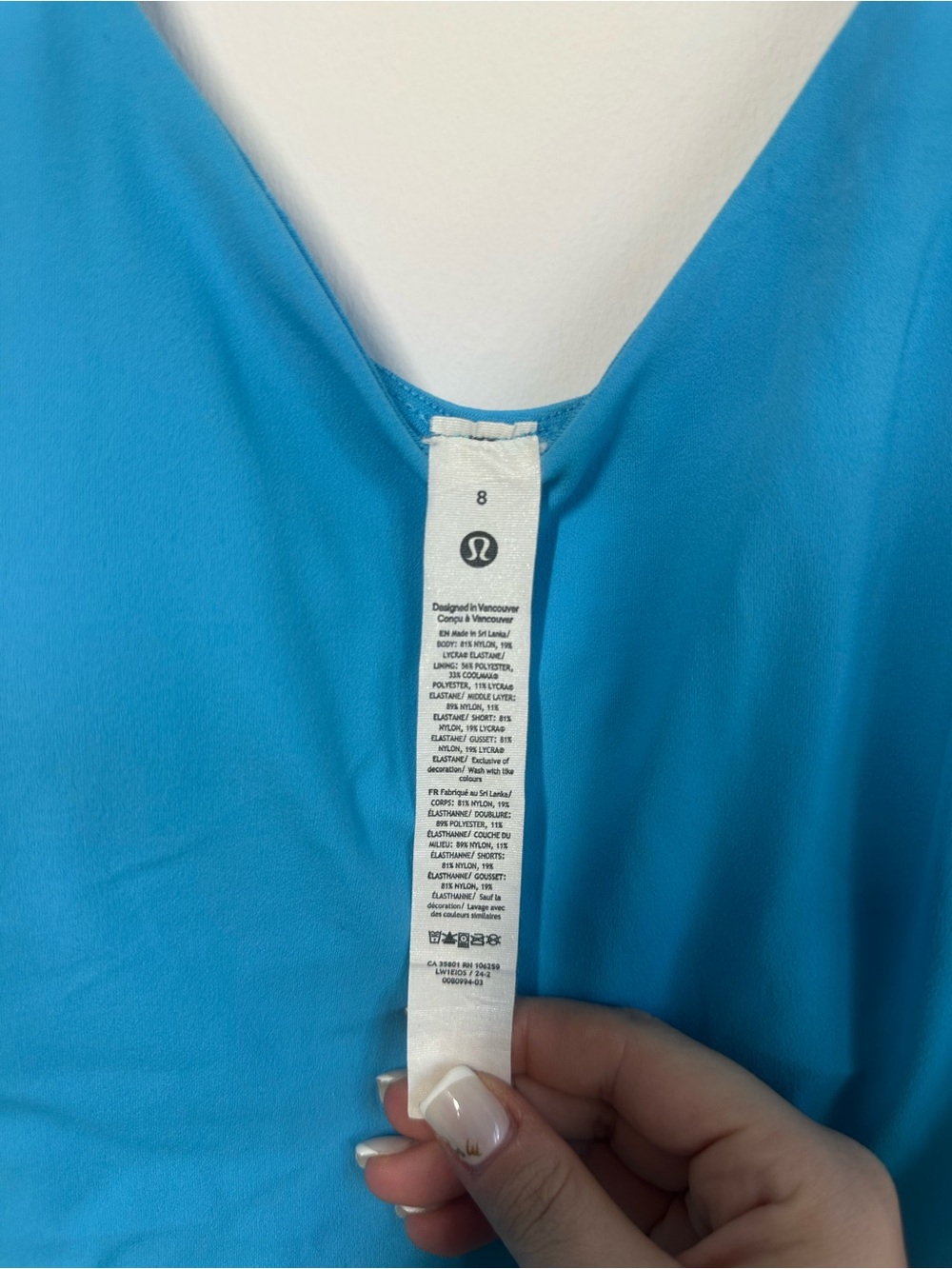 lululemon Align Dress Bright Blue Nulu Built In Shorts Size 8 - Picture 2 of 5